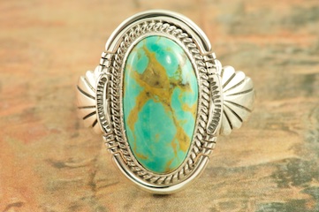 Genuine Manassa Turquoise Sterling Silver Ring